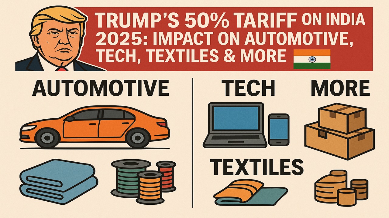Trump’s 50% Tariff on India 2025: Impact on Automotive, Tech, Textiles & More
