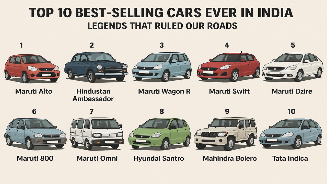 Top 10 Best-Selling Cars Ever in India